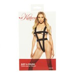 ALLURE LINGERIE KITTEN BY ALLURE - JUST A CRUSH - OPEN BACK TEDDY - BLACK - OS
