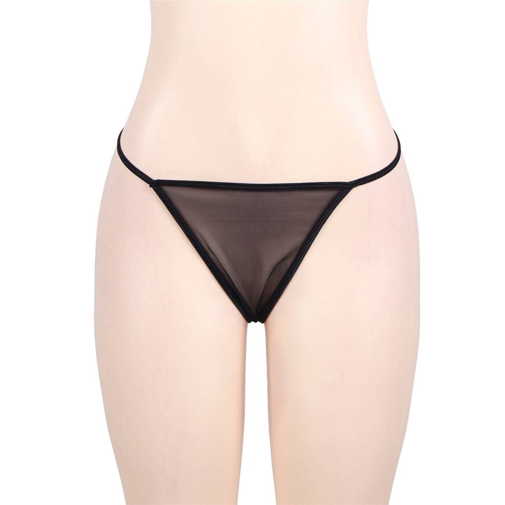 OH YEAH! -  BLACK SEXY LACE GARTER PANTY XS-S