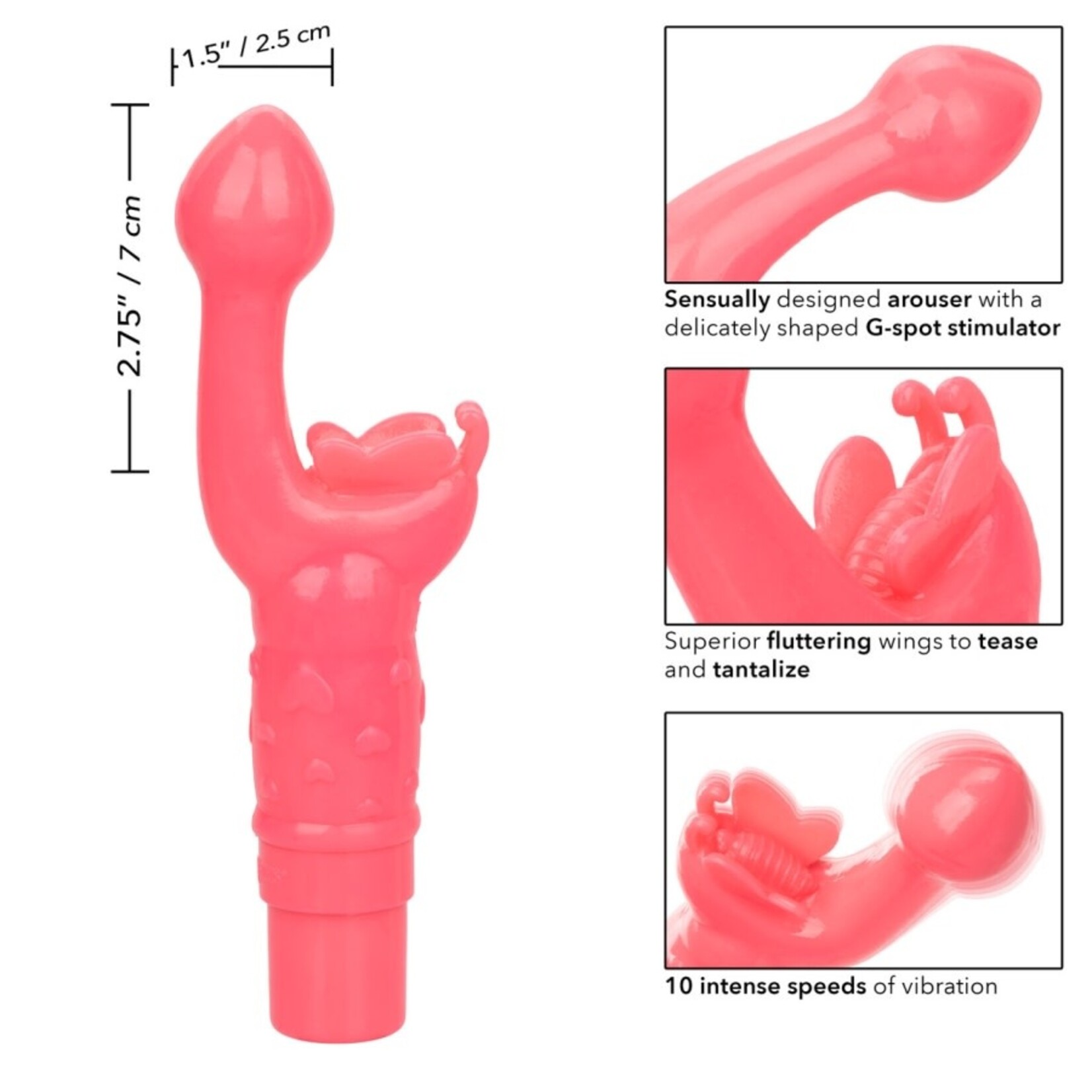 CALEXOTICS RECHARGEABLE BUTTERFLY KISS - PINK