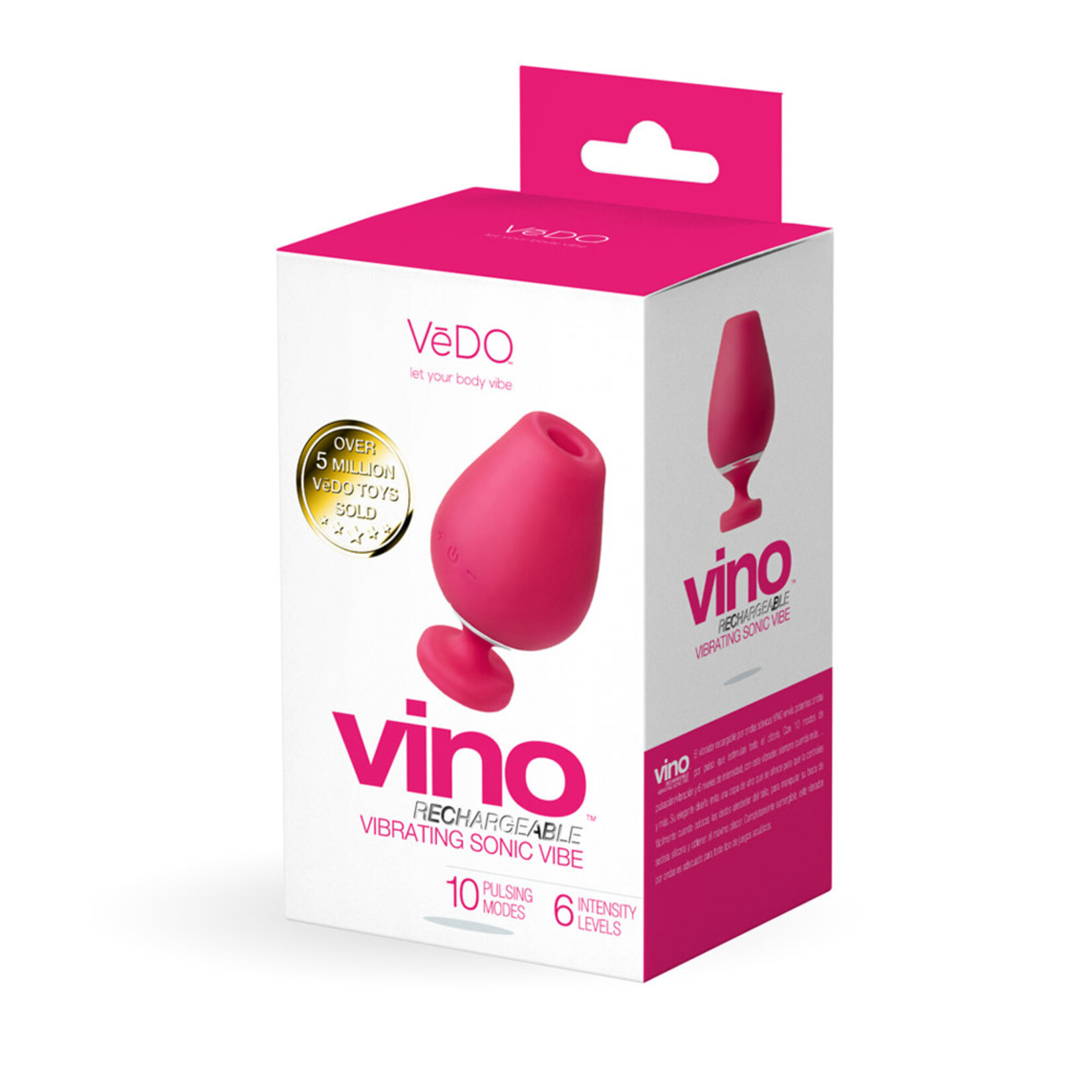 VEDO VINO RECHARGEABLE VIBRATING SONIC VIBE IN PINK