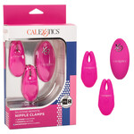 CALEXOTICS REMOTE SILICONE NIPPLE CLAMPS - PINK