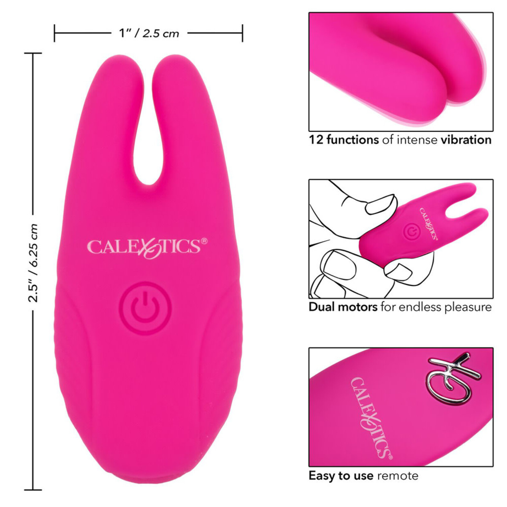 CALEXOTICS REMOTE SILICONE NIPPLE CLAMPS - PINK