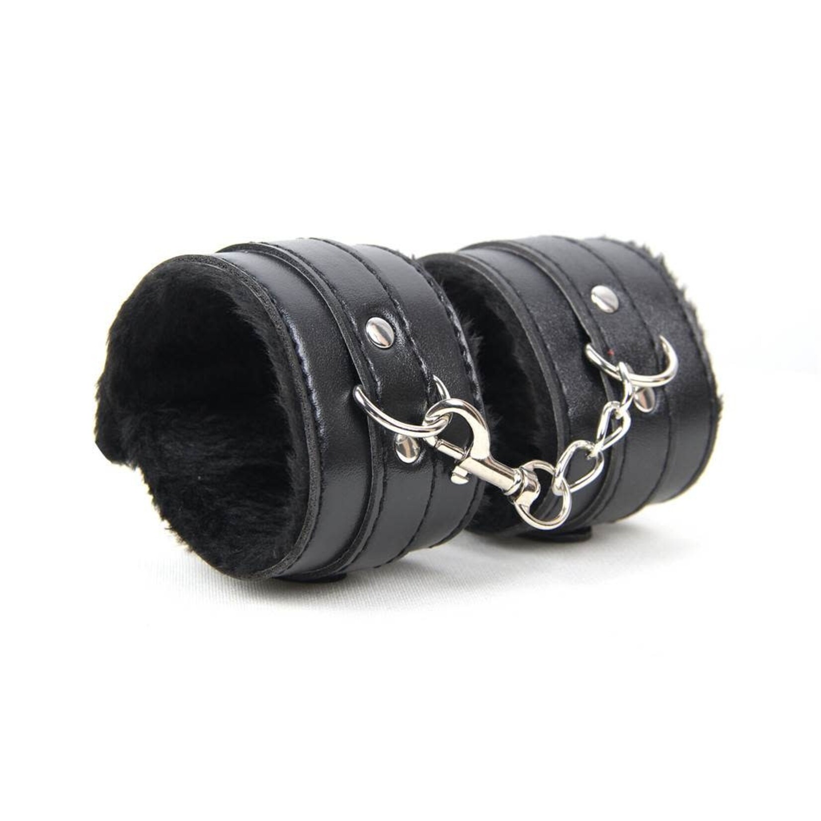 OH YEAH! -  BLACK SM BONDAGE SEX LEATHER HANDCUFFS ONE SIZE