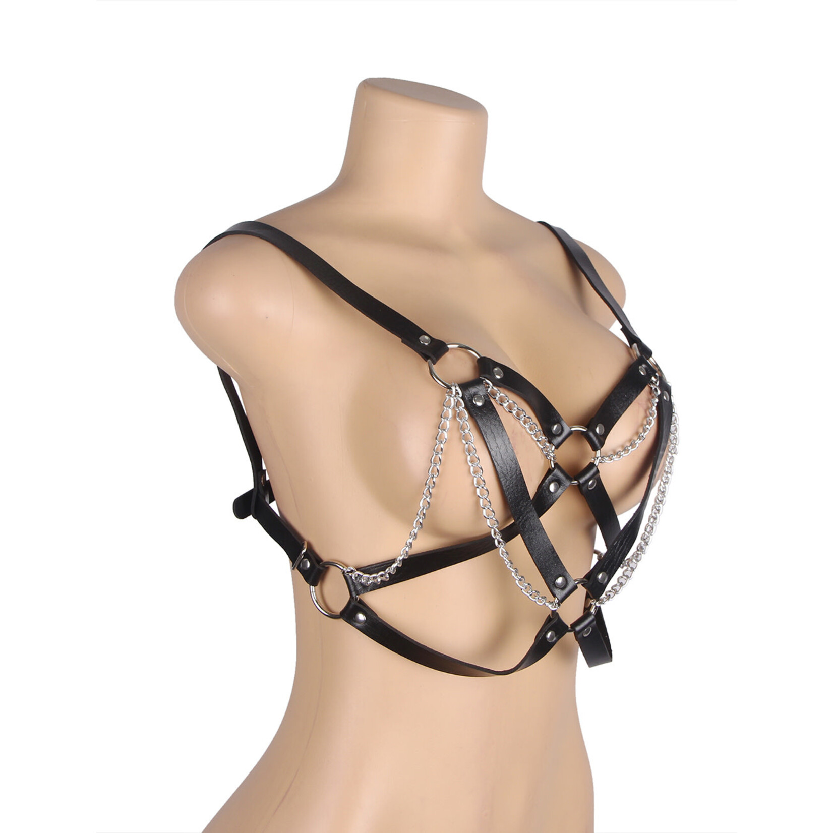 OH YEAH! -  WILD BLACK PUNK BONDAGE BELT WITH METAL PIN BUCKLE ONE SIZE