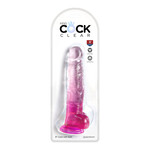 KING COCK KING COCK CLEAR 8" COCK WITH BALLS - PINK