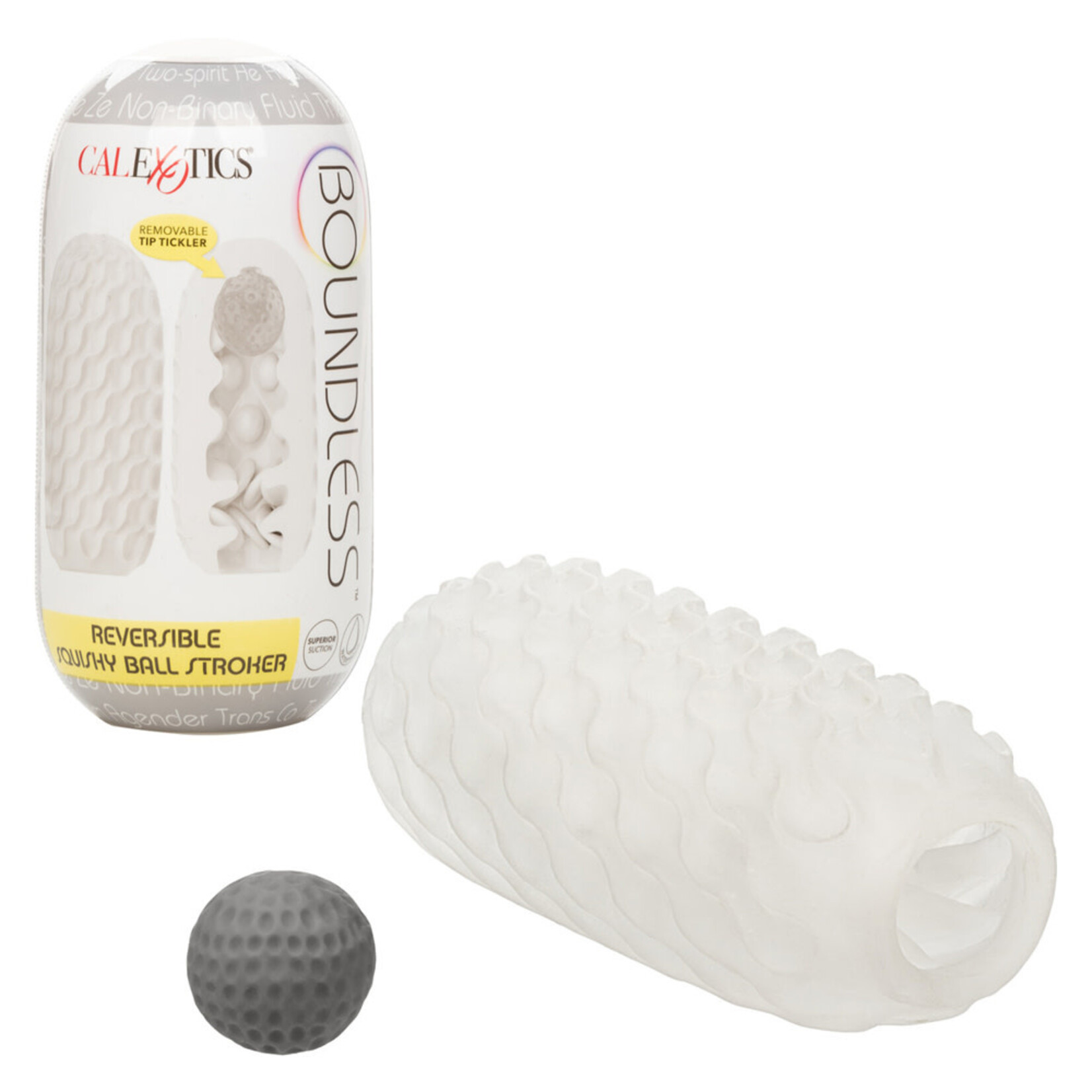 CALEXOTICS BOUNDLESS REVERSIBLE SQUISHY BALL STROKER - SMOKE