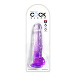 KING COCK KING COCK CLEAR 8" COCK WITH BALLS - PURPLE