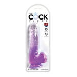 KING COCK KING COCK CLEAR 6" COCK WITH BALLS - PURPLE