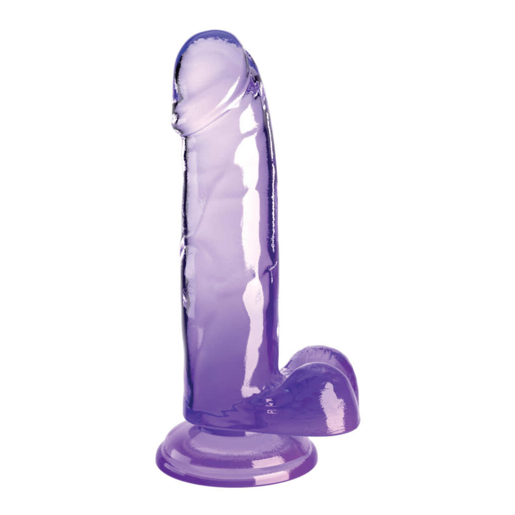 KING COCK KING COCK - CLEAR 7" COCK WITH BALLS - PURPLE