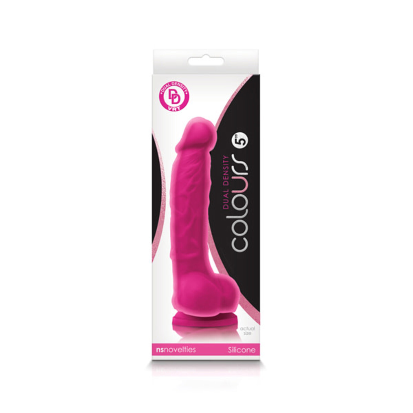 NS NOVELTIES COLOURS 5 INCH DUAL DENSITY SILICONE DILDO IN PINK