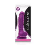 NS NOVELTIES COLOURS 8 INCH DUAL DENSITY SILICONE DILDO IN PURPLE
