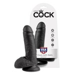 KING COCK KING COCK 8" WITH BALLS IN BLACK