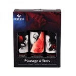 EARTHLY BODY EARTHLY BODY - MASSAGE-A-TROIS EDIBLE MASSAGE LOTION GIFT SET BOX WITH 1 EA 2OZ STRAWBERRY, CHE