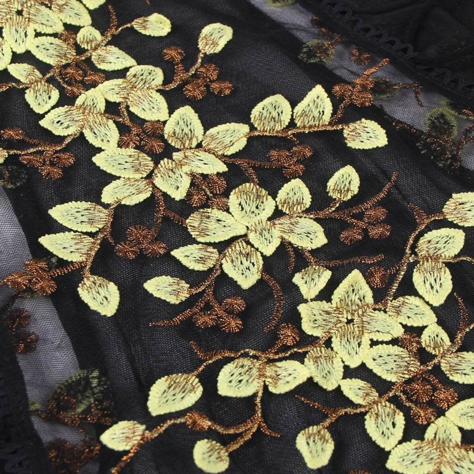 OH YEAH! -  FASHION EMBROIDERY BLACK MESH BODYSUIT WITH UNDERWIRE MATERIAL:95% POLYESTER + 5% SPANDEX XS-SM