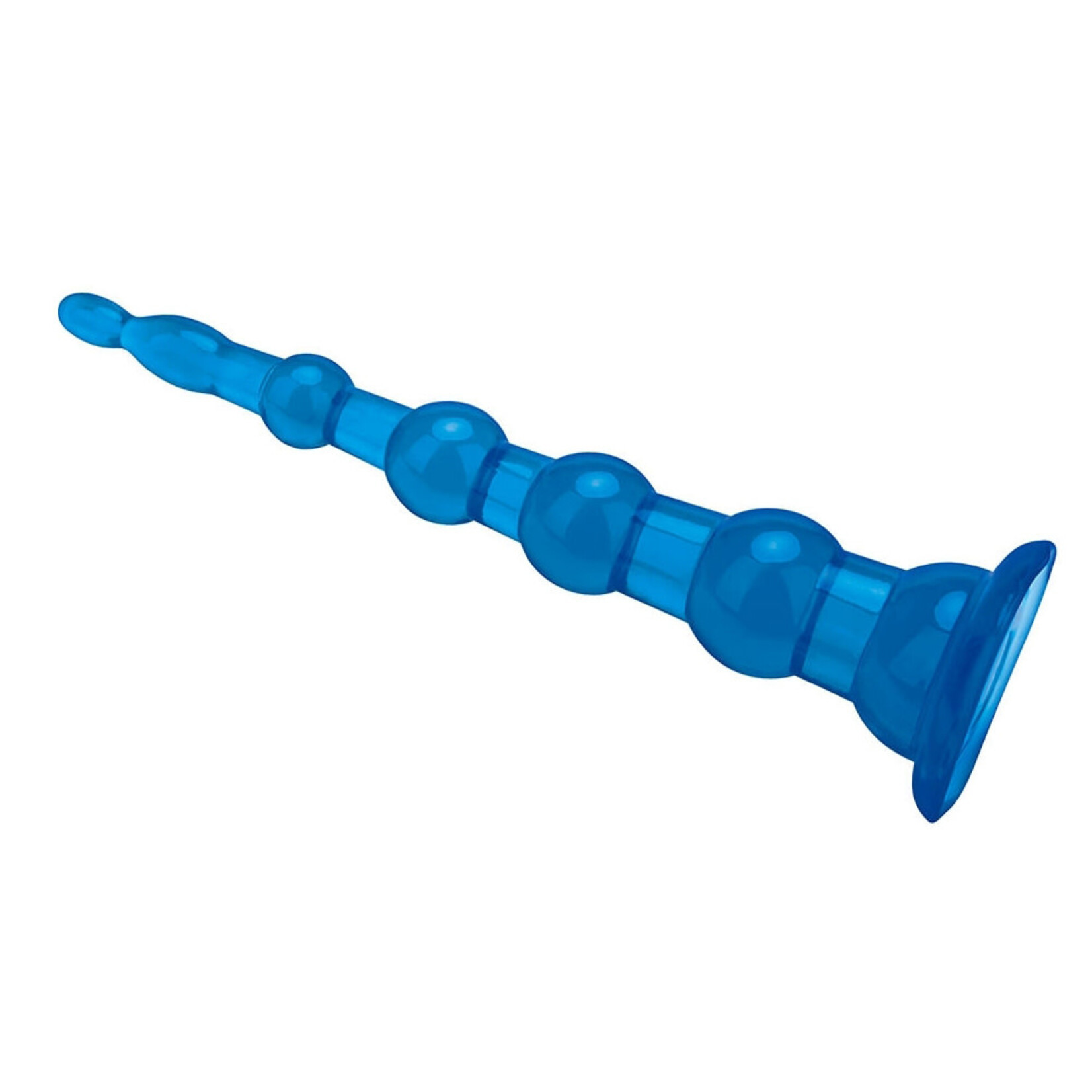 BLUE LINE - 8.5" ANAL BEADS WITH SUCTION BASE