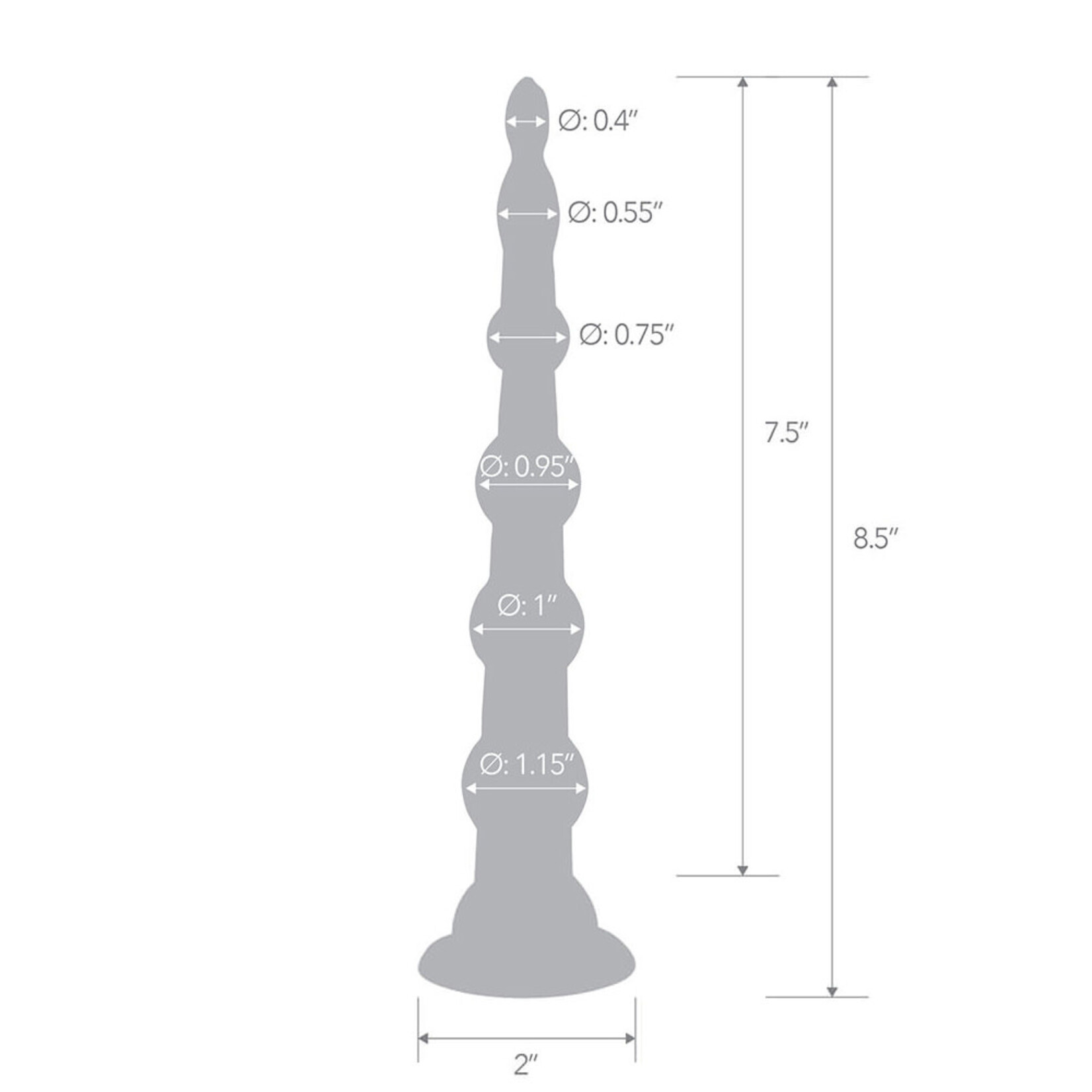 BLUE LINE - 8.5" ANAL BEADS WITH SUCTION BASE