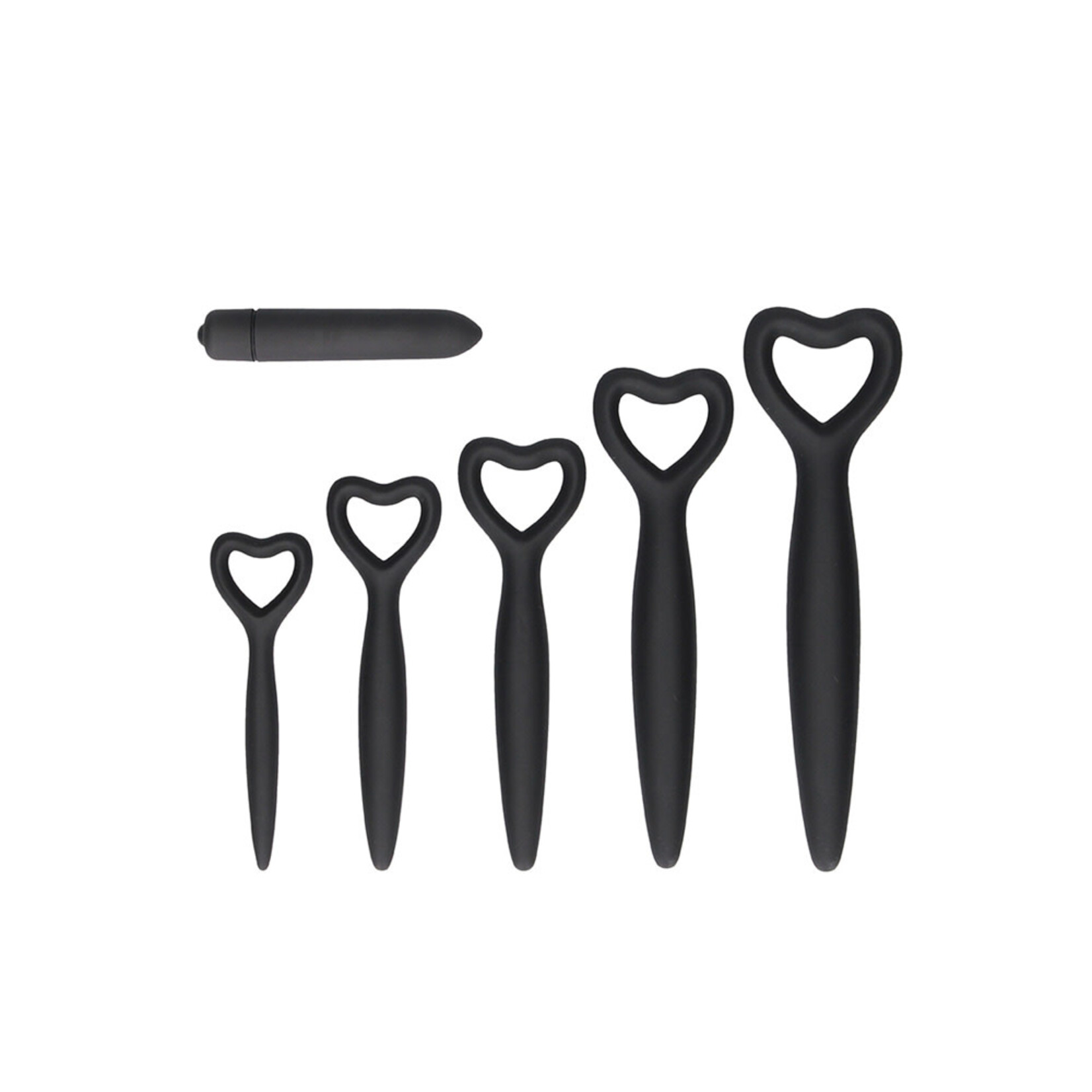 OUCH OUCH! SILICONE VAGINAL DILATOR SET AND BULLET IN BLACK