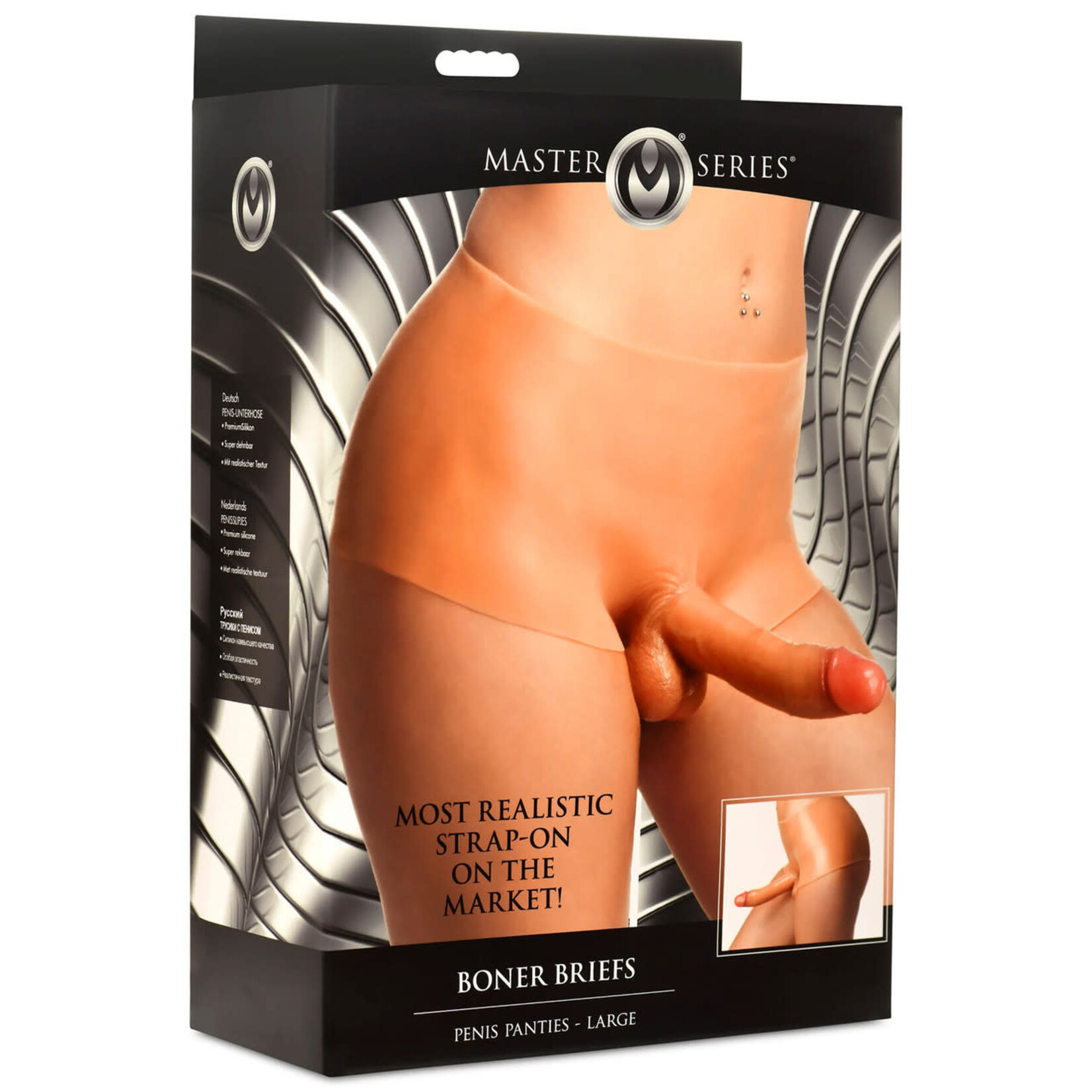 MASTER SERIES MASTER SERIES BONER BRIEFS REALISTIC STRAP-ON IN L L