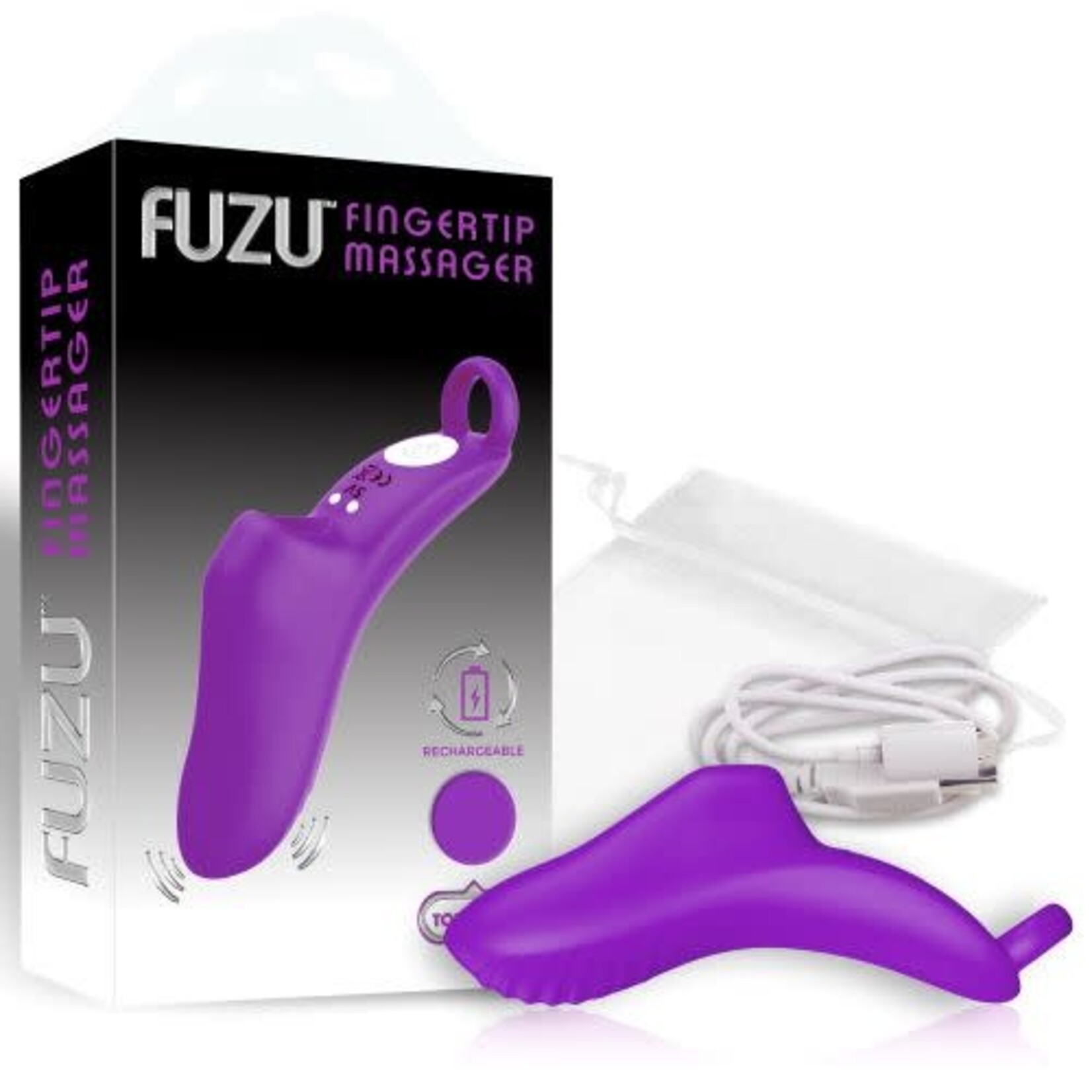 FUZU SILICONE FINGERTIP MASSAGER VIBE IN PURPLE