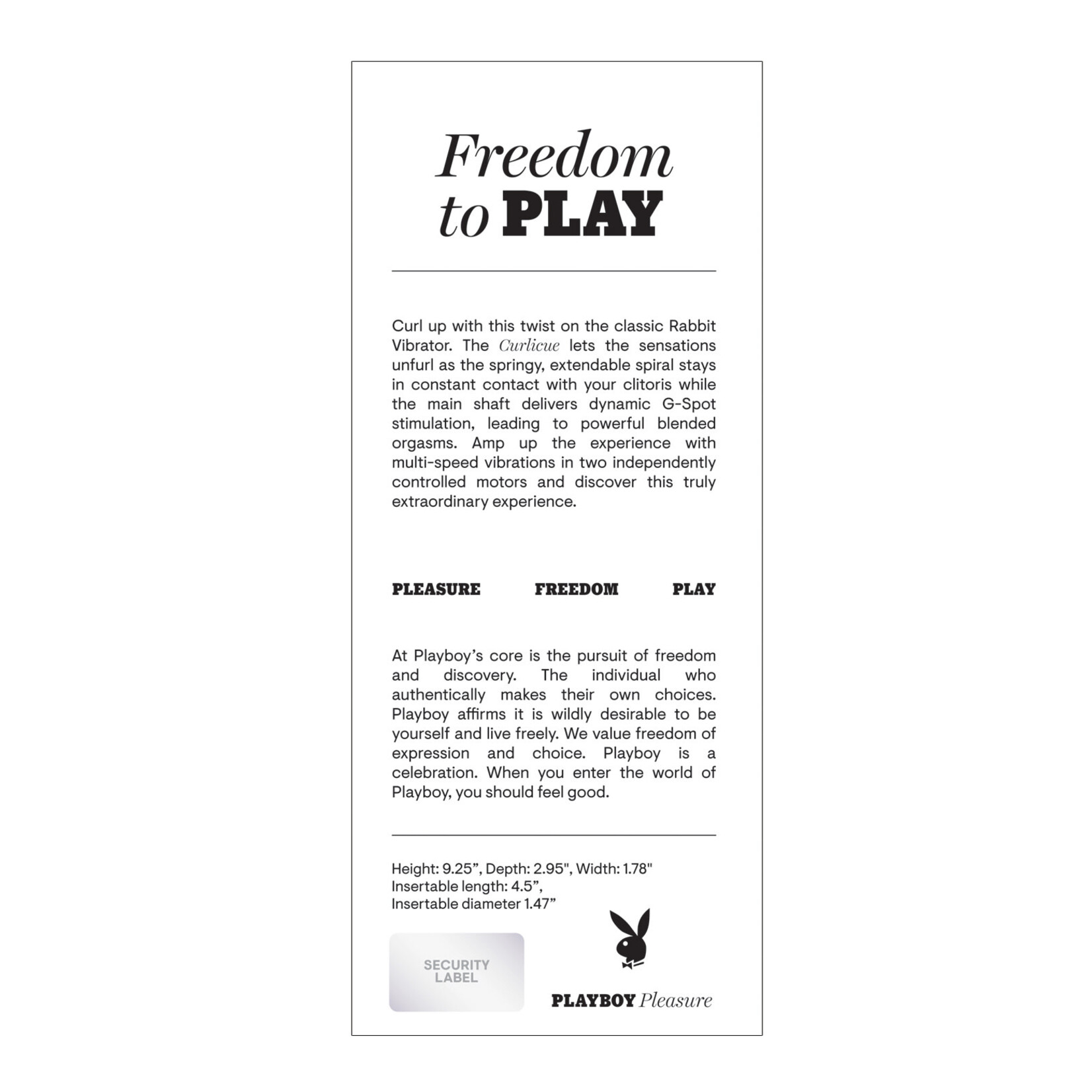 EVOLVED PLAYBOY CURLICUE RABBIT VIBE