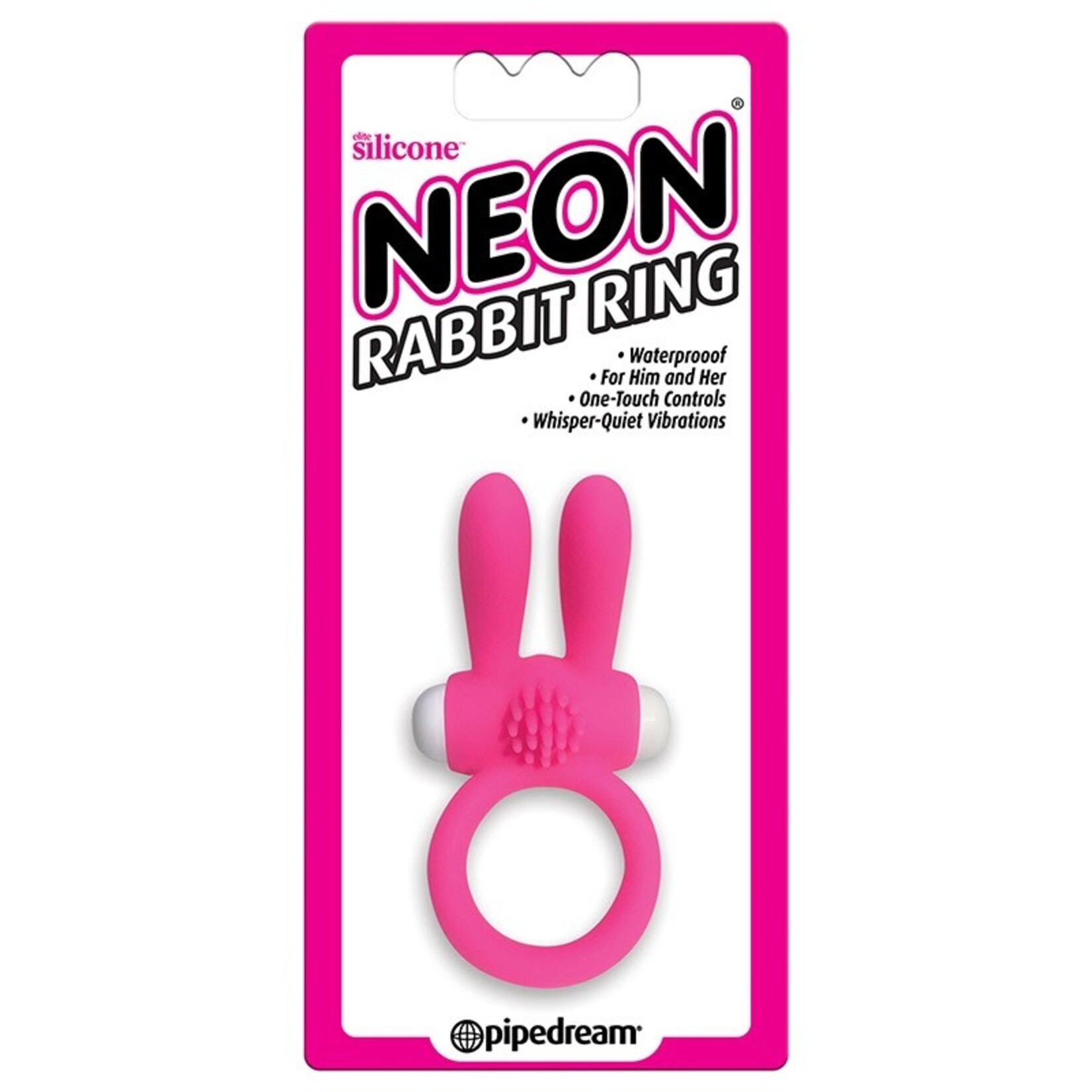 PIPEDREAM NEON RABBIT VIBRATING COCK RING - PINK