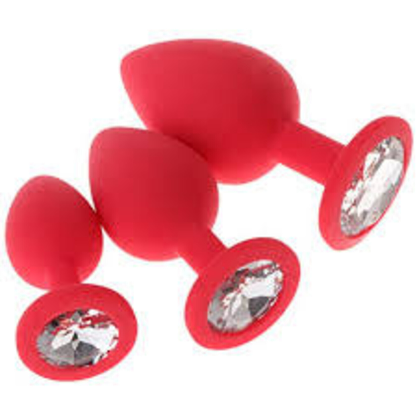 SILICONE JEWEL BUTT PLUG - MEDIUM - ASSORTED COLOURS