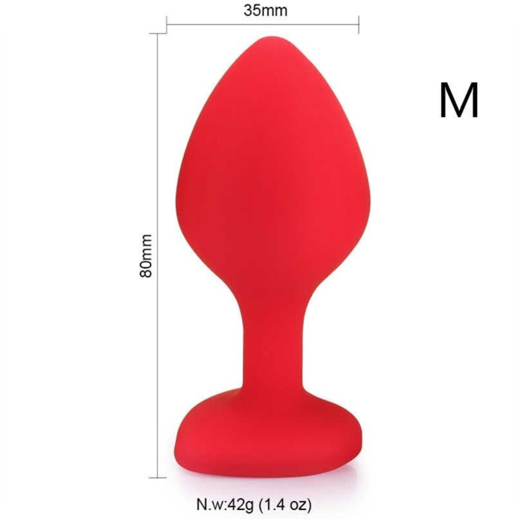SILICONE JEWEL BUTT PLUG - MEDIUM - ASSORTED COLOURS