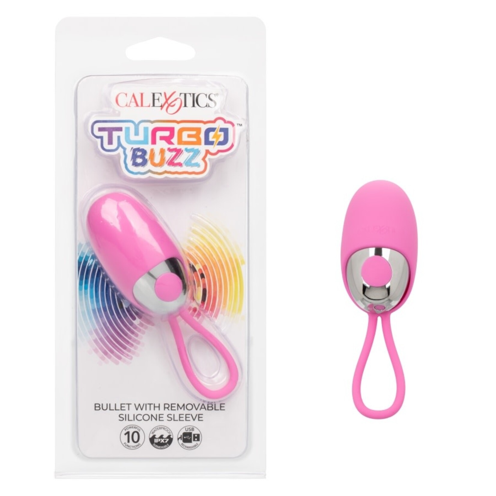 CALEXOTICS TURBO BUZZ BULLET WITH REMOVABLE SILICONE SLEEVE - PINK