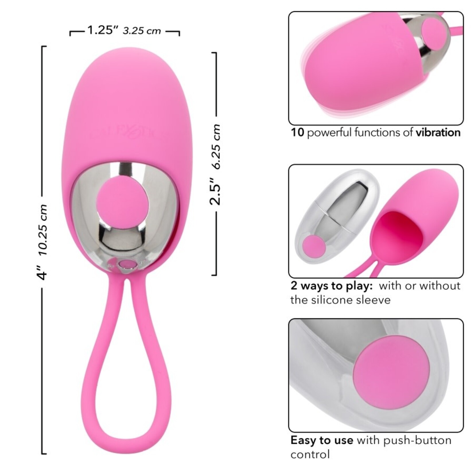 CALEXOTICS TURBO BUZZ BULLET WITH REMOVABLE SILICONE SLEEVE - PINK