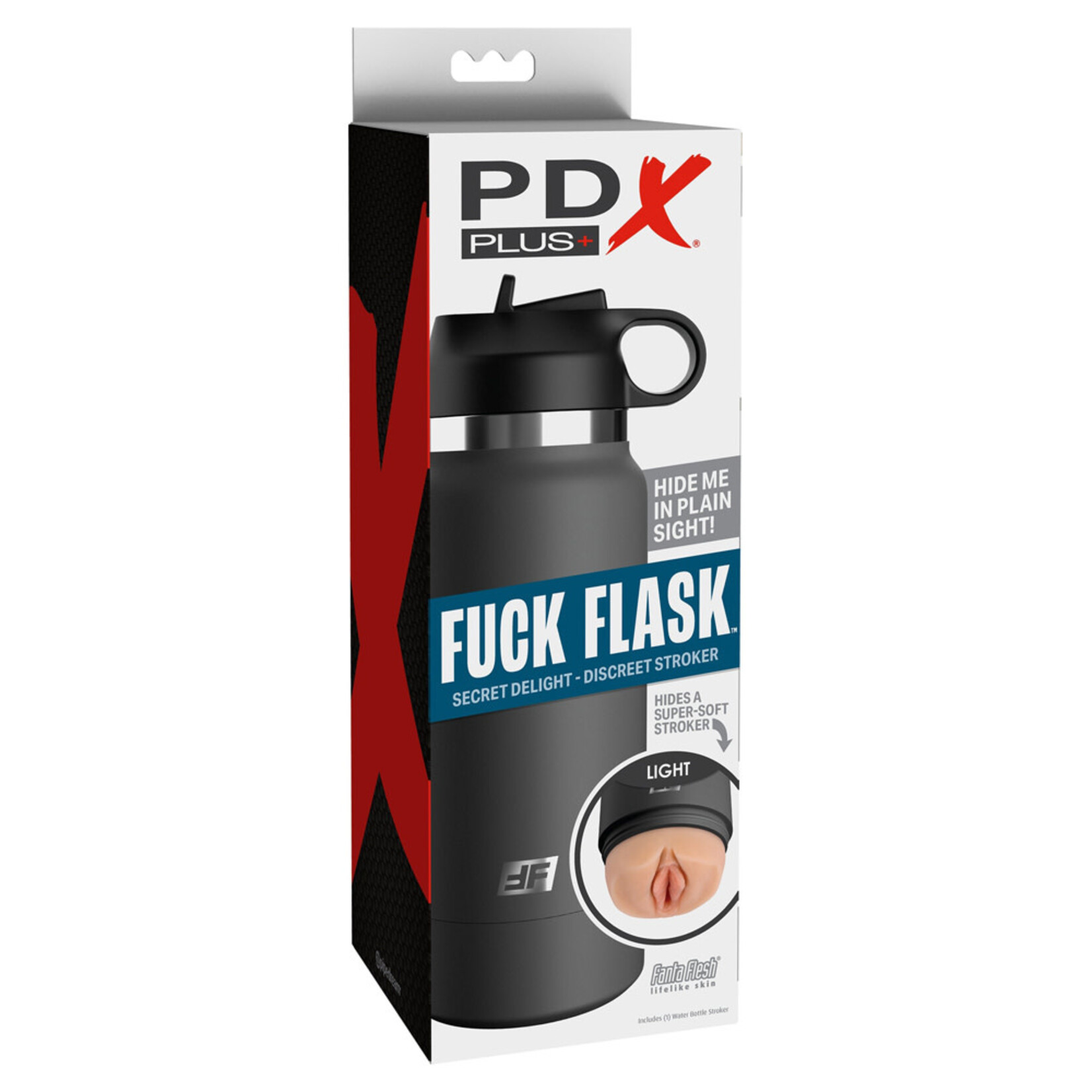 PDX PDX PLUS GREY F*CK FLASK DISCREET STROKER IN LIGHT