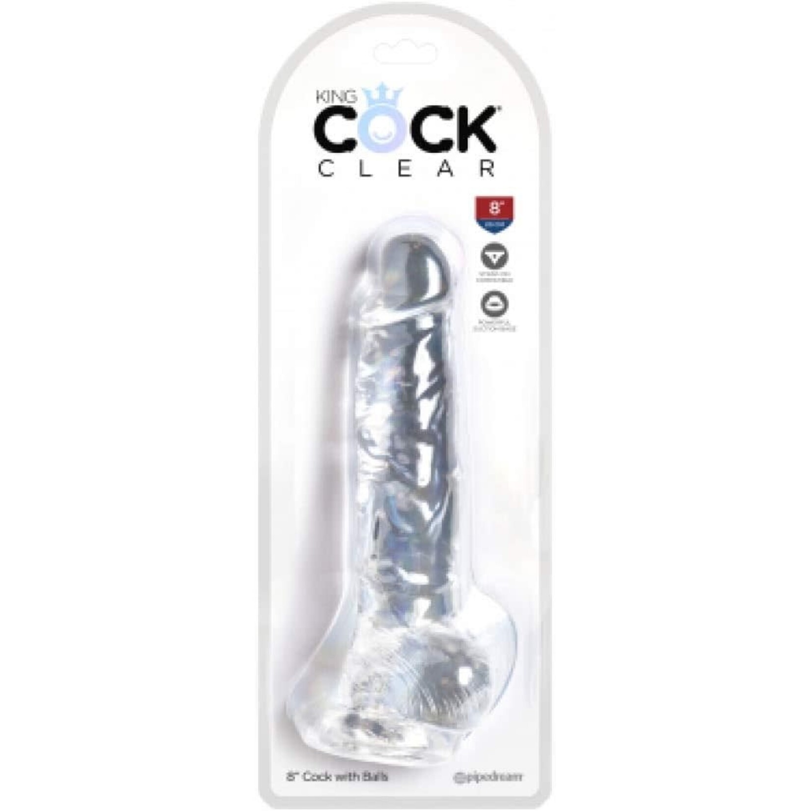 KING COCK KING COCK CLEAR 8" COCK WITH BALLS