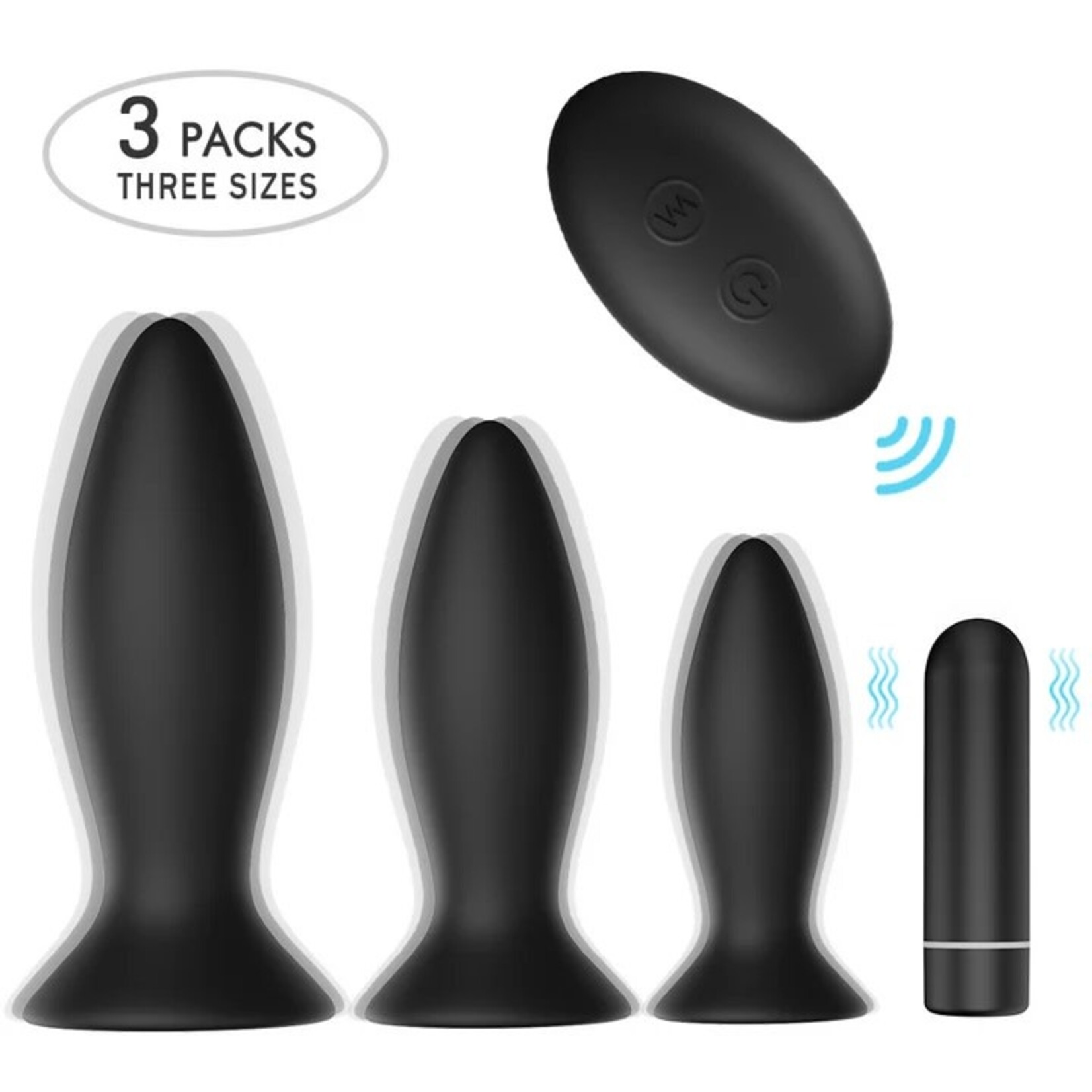 TRACY'S DOG TRACY'S DOG - WIRELESS ANAL PLUG VIBRATOR - BLACK