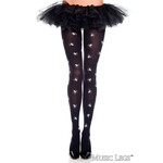 MUSIC LEGS MUSIC LEGS -  SPIDER PANTYHOSE BLACK-WHITE O/S