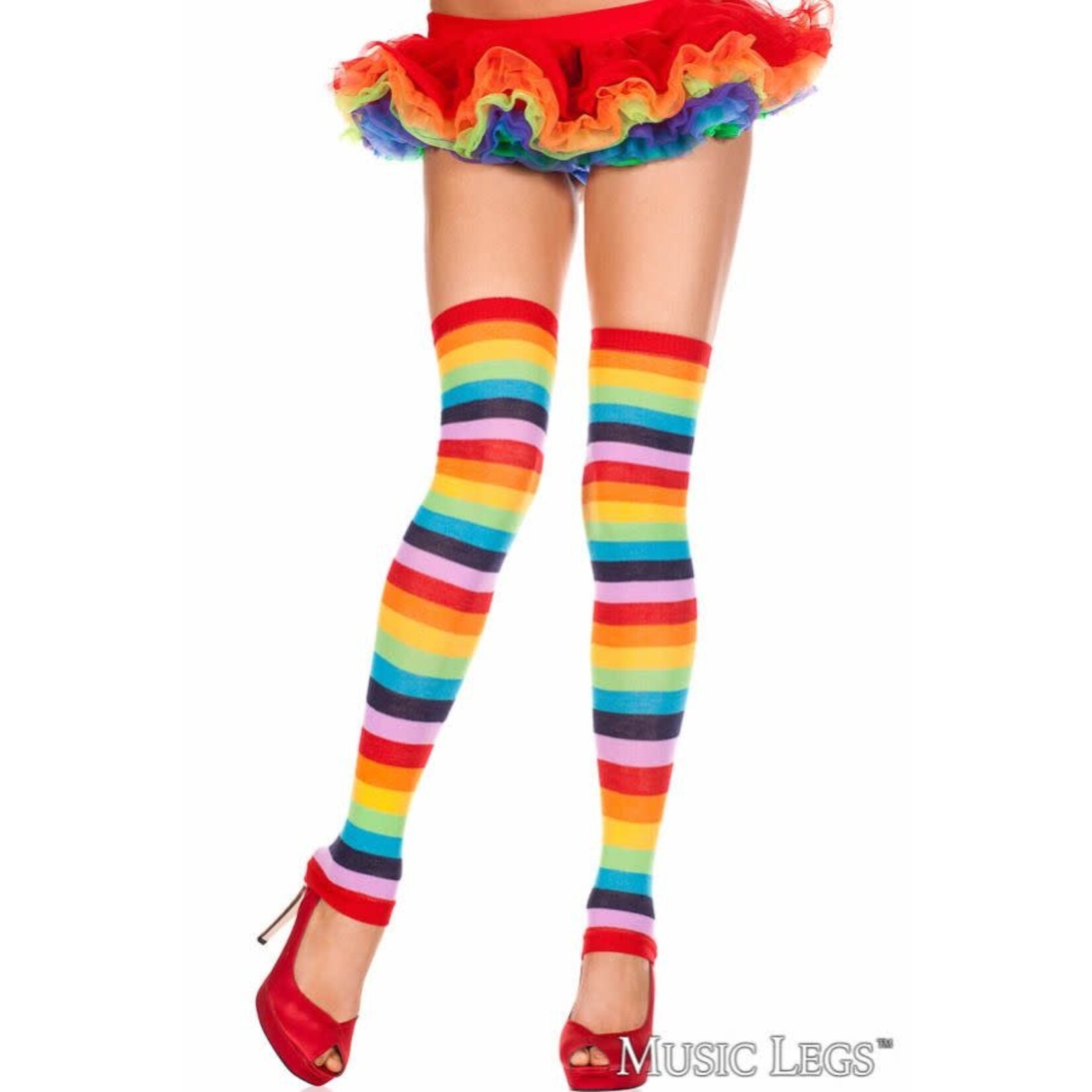 MUSIC LEGS MUSIC LEGS -  RAINBOW LEG WARMERS RAINBOW O/S