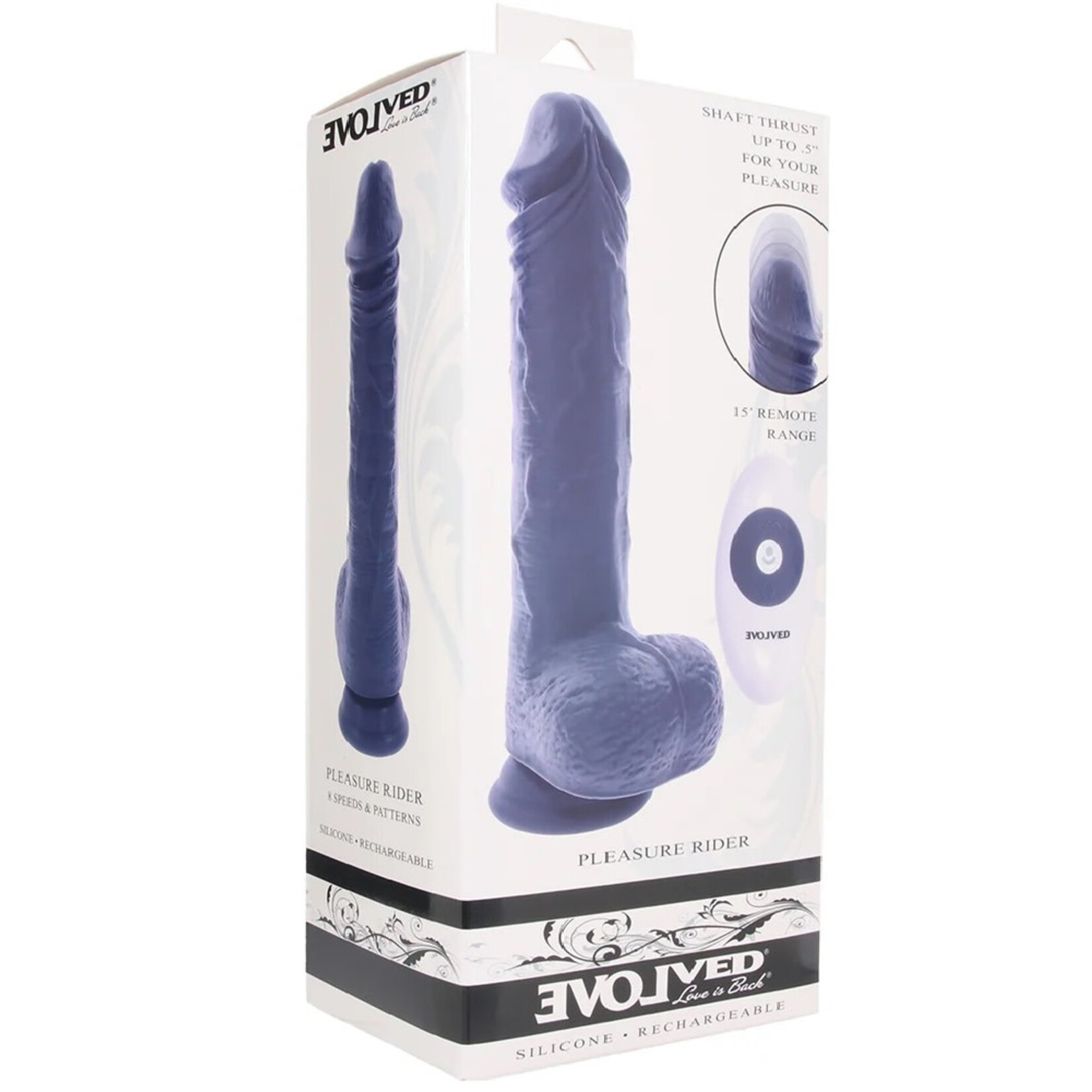 EVOLVED PLEASURE RIDER REMOTE THRUSTING VIBE - PURPLE