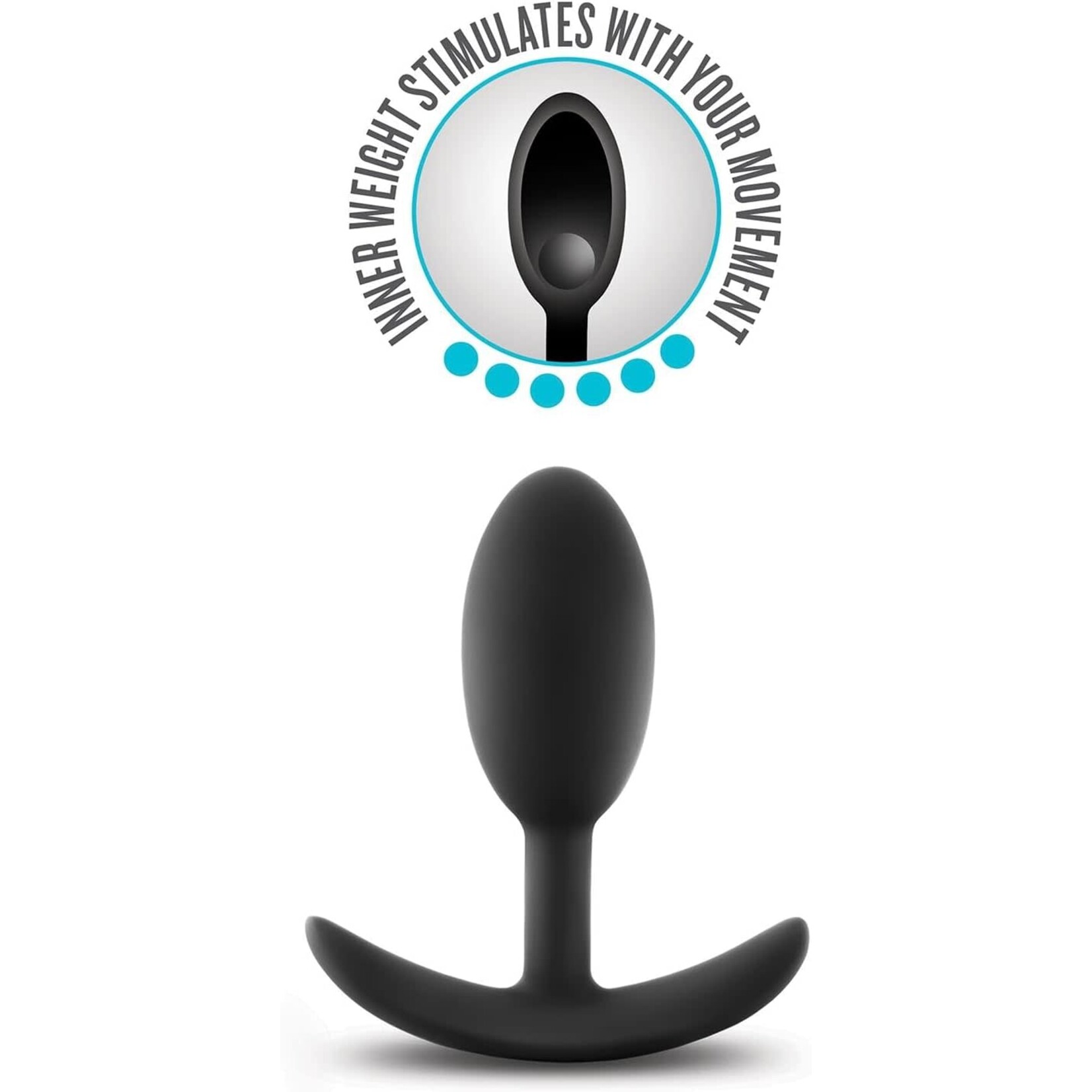 BLUSH ANAL ADVENTURES PLATINUM - SILICONE VIBRA SLIM PLUG - MEDIUM - BLACK