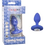 CALEXOTICS CHEEKY GEMS MEDIUM RECHARGEABLE VIBRATING PROBE - BLUE