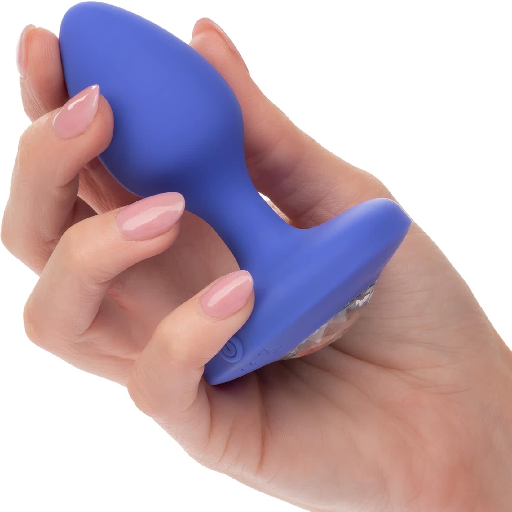 CALEXOTICS CHEEKY GEMS MEDIUM RECHARGEABLE VIBRATING PROBE - BLUE