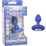 CALEXOTICS CHEEKY GEMS SMALL RECHARGEABLE VIBRATING PROBE - BLUE