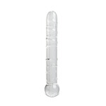 GLASS DILDO CLEAR WITH BUMPS 21 CM