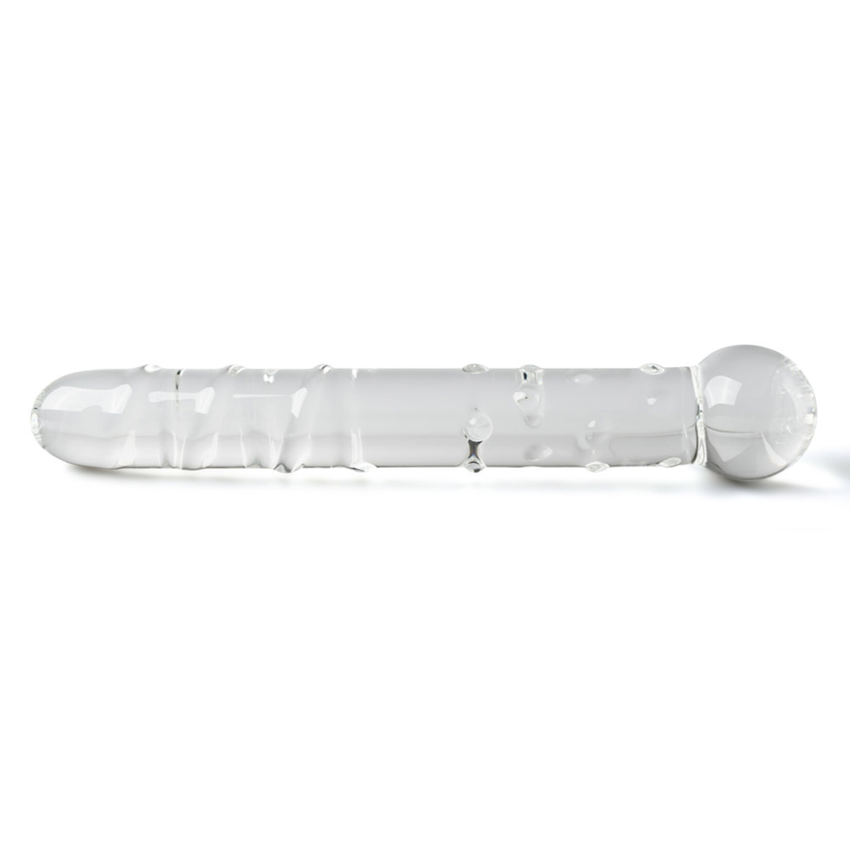 GLASS DILDO CLEAR WITH BUMPS 21 CM
