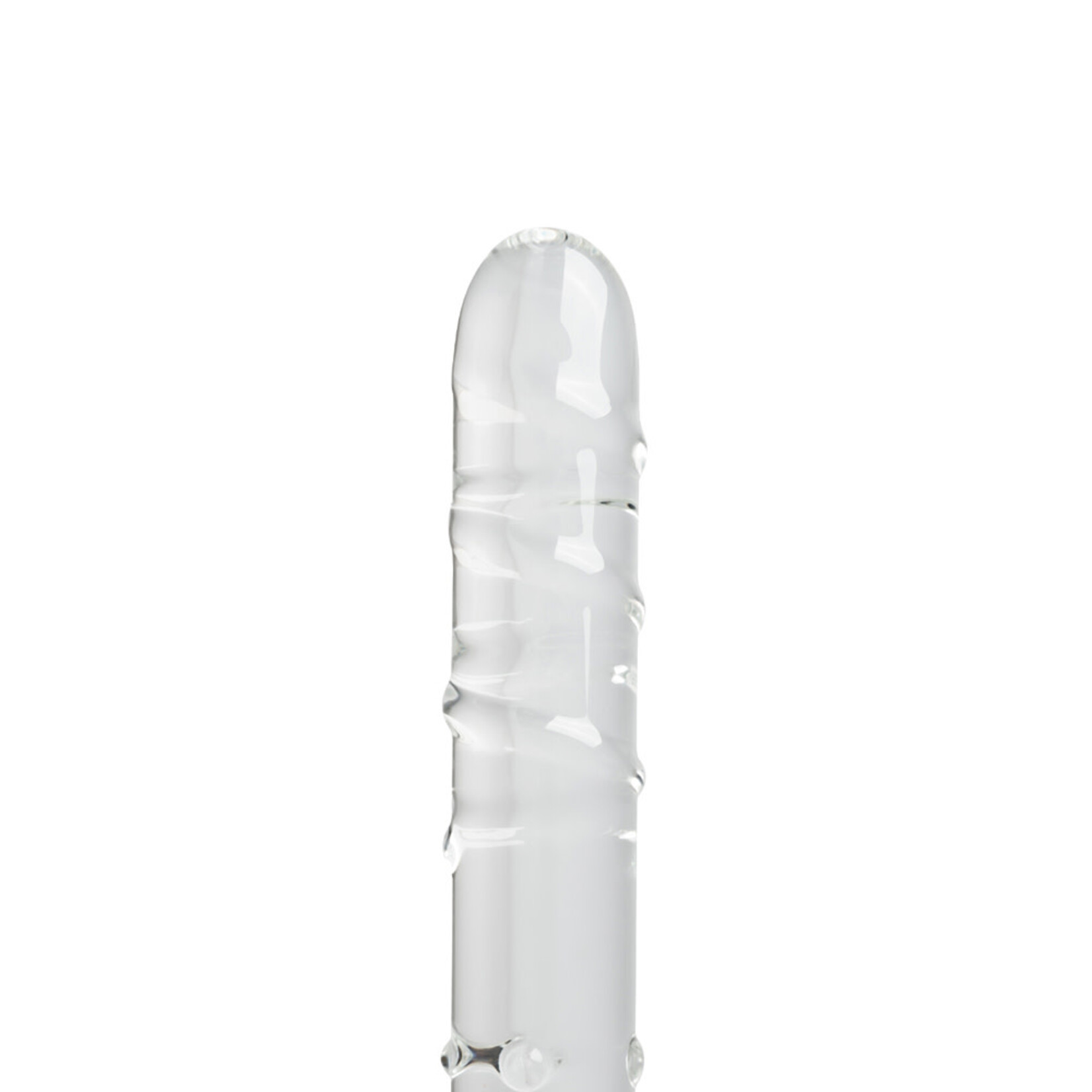 GLASS DILDO CLEAR WITH BUMPS 21 CM
