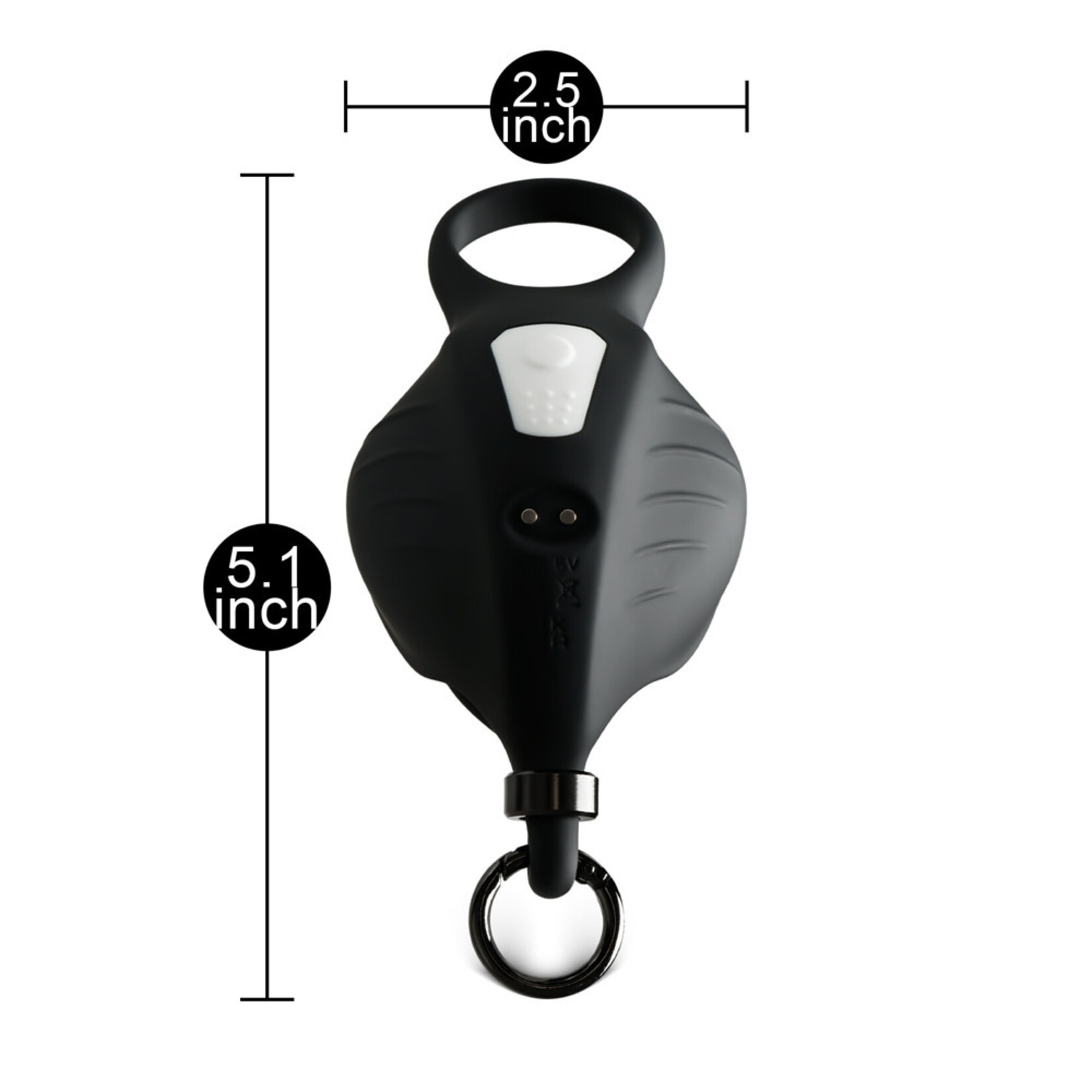 9 SPEEDS RECHARGEABLE BLACK COLOR SILICONE VIBRATING COCK RING W