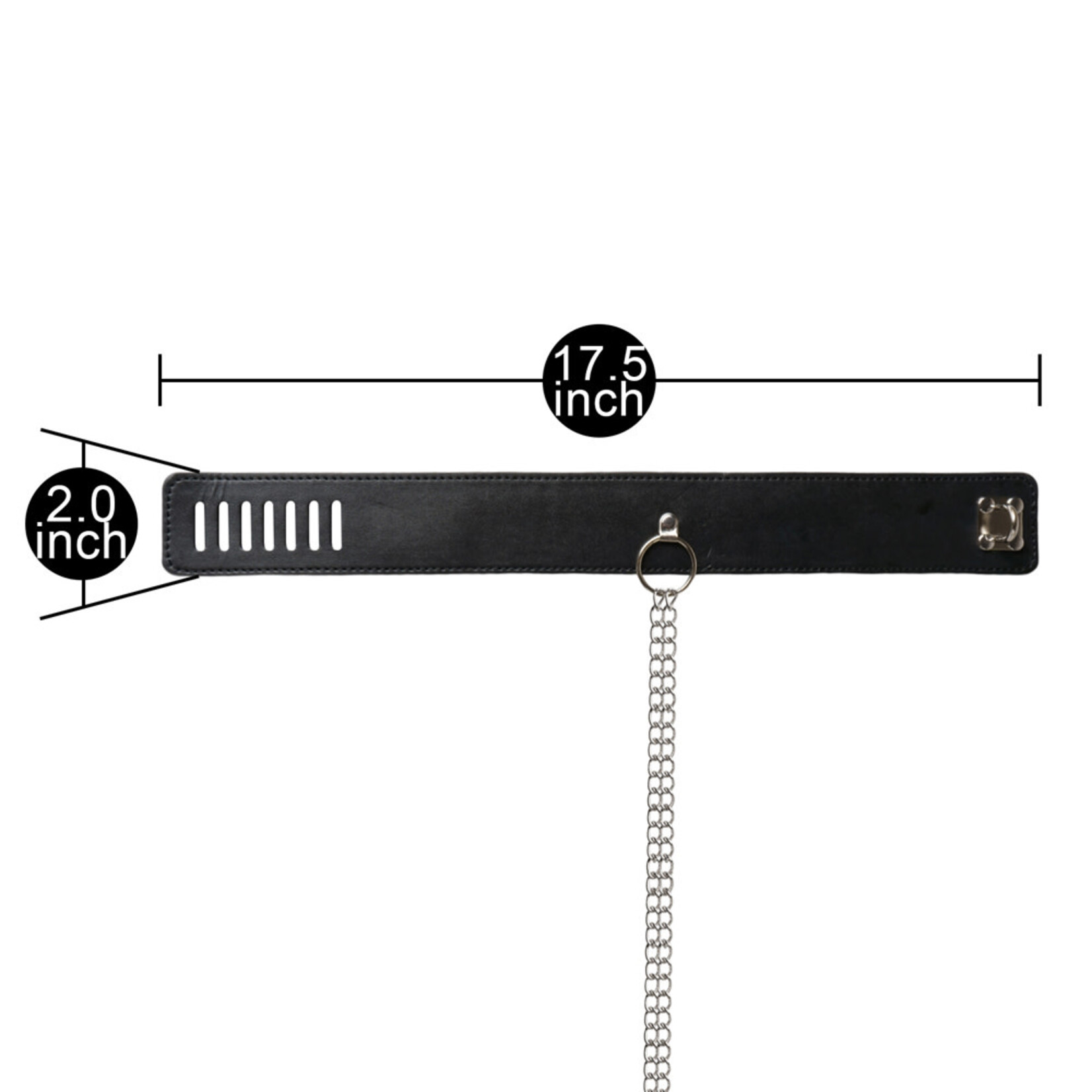 BLACK COLLAR WITH NIPPLE CLAMPS