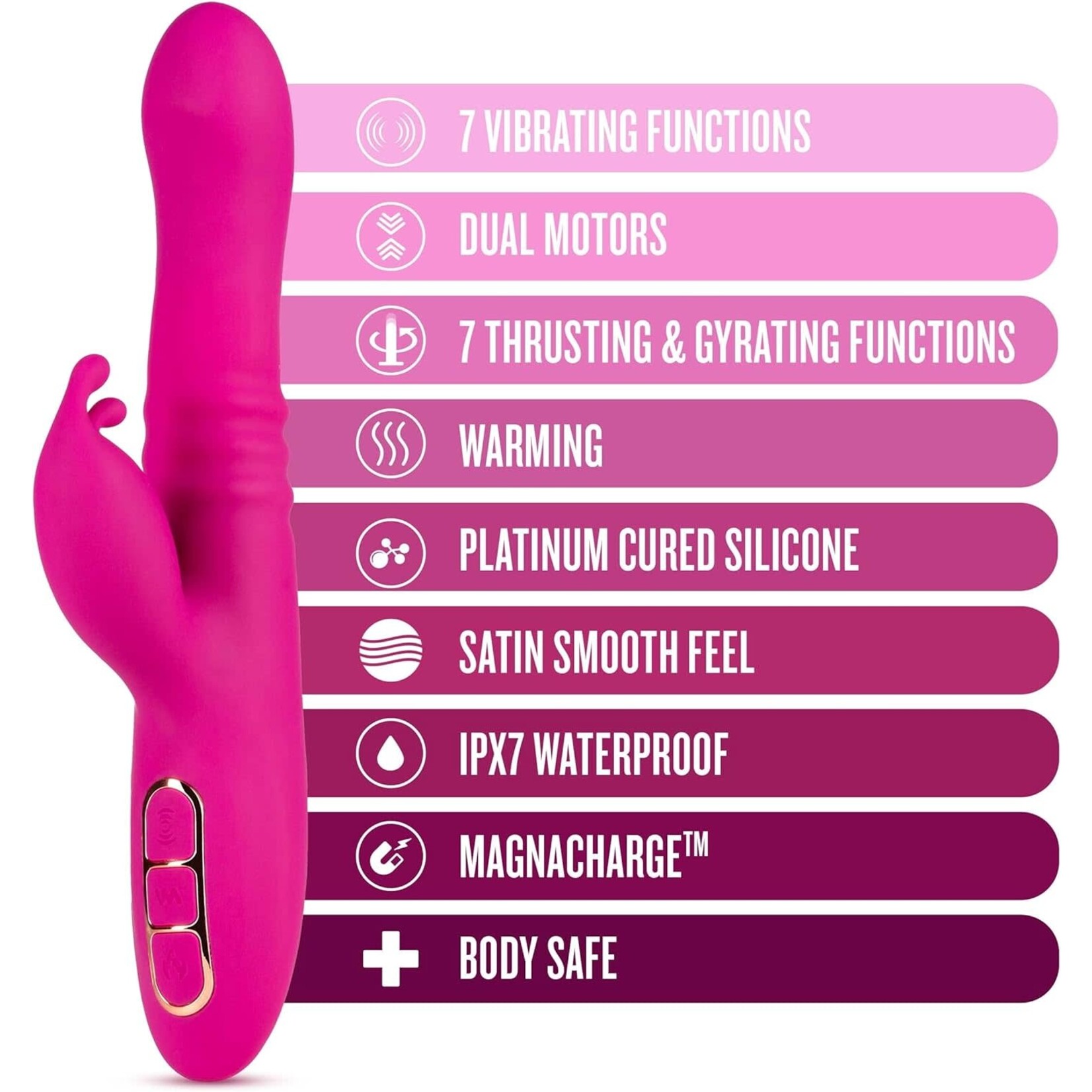 BLUSH KIRA GYRATING AND THRUSTING RABBIT VIBE - WARMING