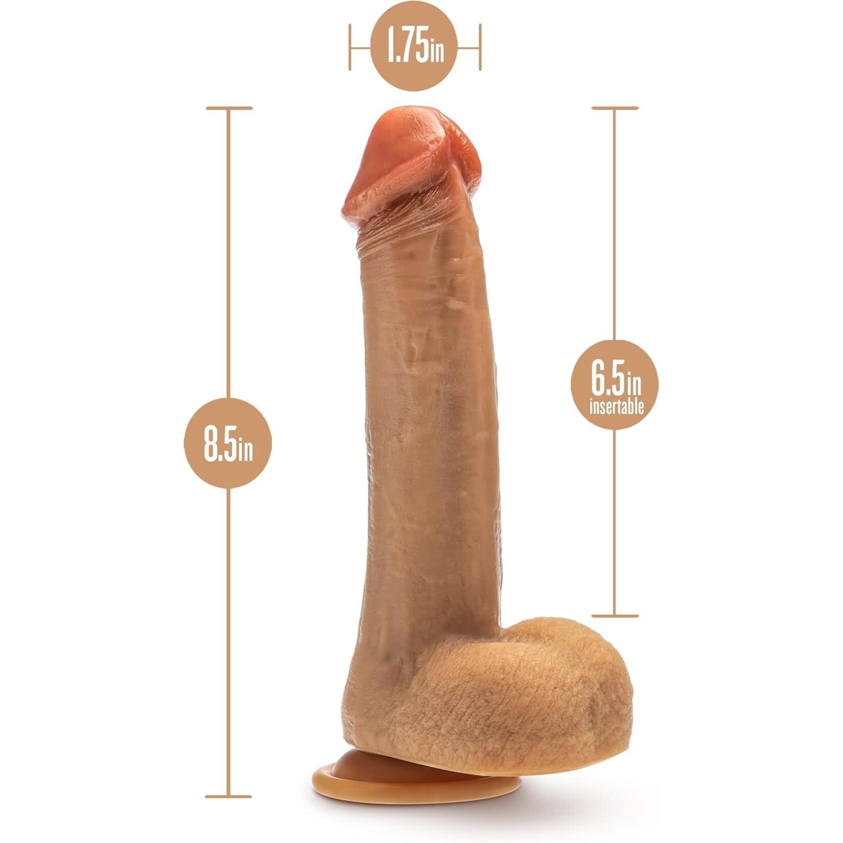 DR. SKIN BLUSH - DR. SKIN SILICONE - DR. PHILLIPS 8.5" THRUSTING DILDO - TAN