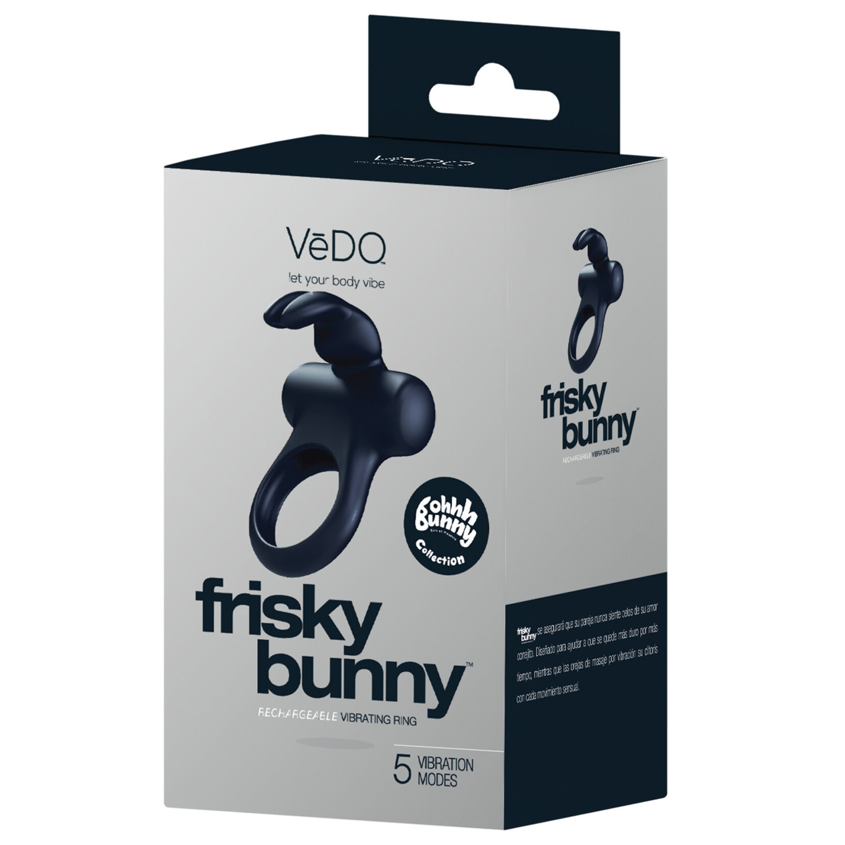 VEDO VEDO FRISKY BUNNY VIBRATING RING IN BLACK PEARL