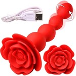 XR BRANDS BLOOMGASM ROSE TWIRL VIBRATING & ROTATING ANAL BEADS