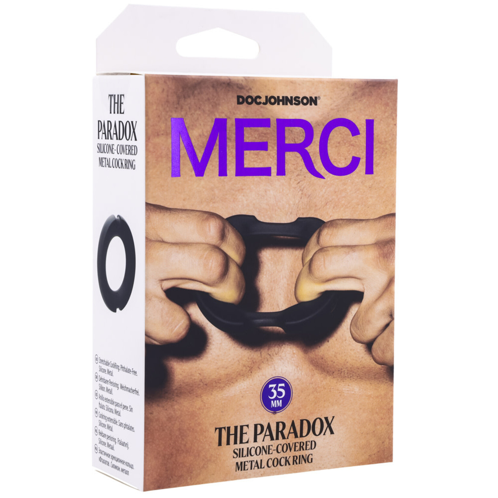 DOC JOHNSON THE PARADOX 35MM SILICONE AND METAL COCK RING