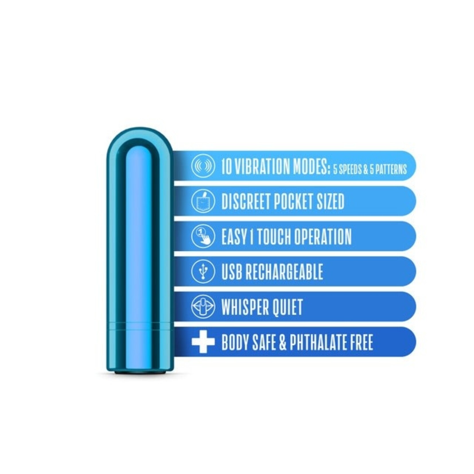 BLUSH BLUSH - KOOL VIBES - RECHARGEABLE MINI BULLET - BLUEBERRY